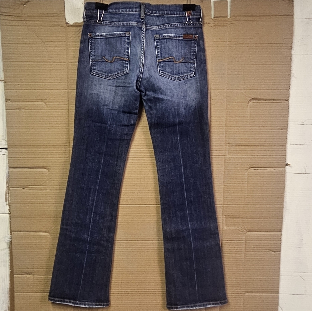 7 For All Mankind Dark Blue Boot Cut Jeans - Picture 2 of 14